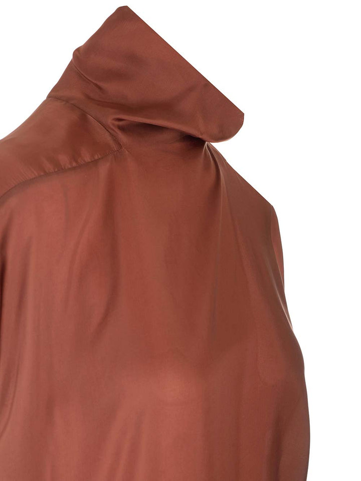 Rick Owens Long Cupro Dress Abiti - Marrone | a4582c55224bbe56415512593212767047e6dabd