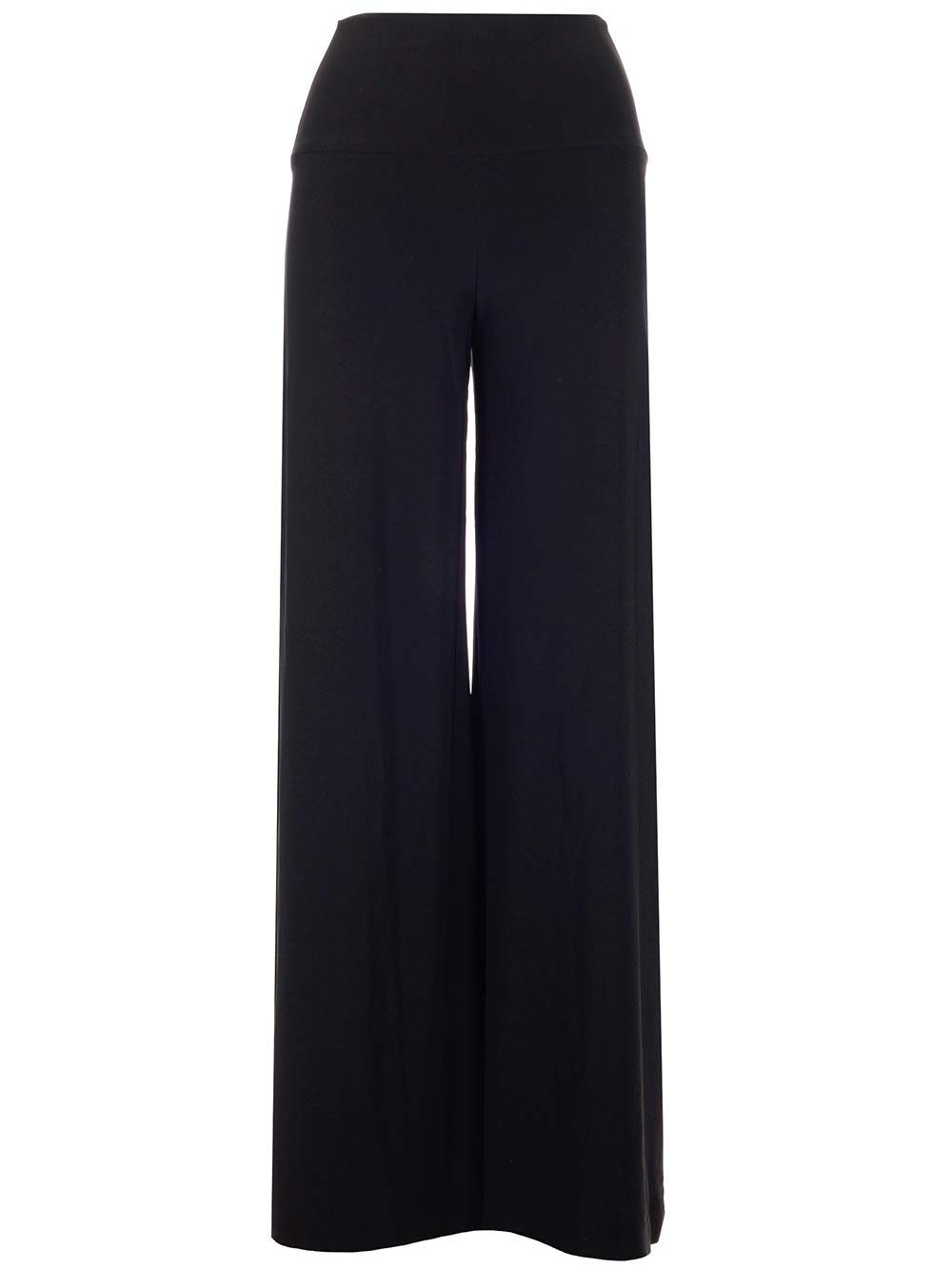 Norma Kamali Black Jersey Wide Leg Trousers - Nero | ab603df044f6a5e46cda6b27798f6f383fb5beeb