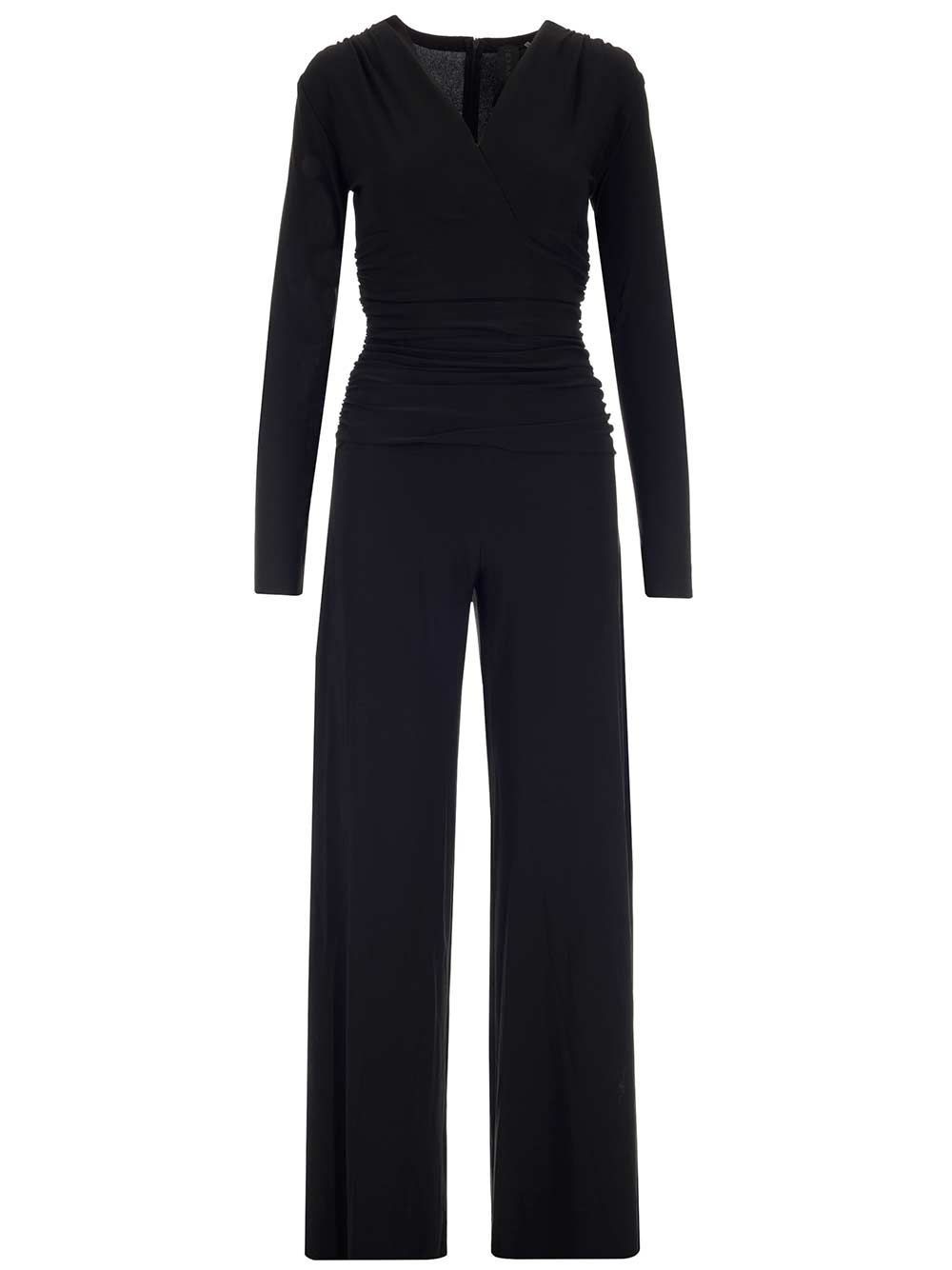 Norma Kamali Jersey Jumpsuit With Long Sleeves Tute Intere - Nero | a86efdc361bc551442085c6b0880298888d4588f