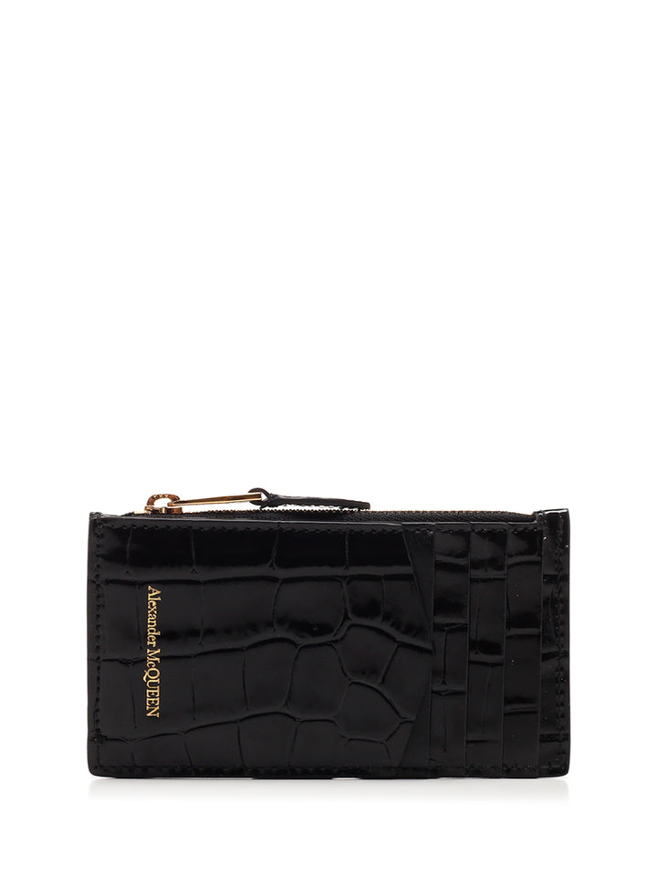 Mcqueen Card Holder With Zip Wallets - Nero | 47930f56c40f562cc4dcb1aeebecf8fd083f3a3c