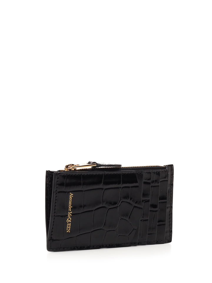 Mcqueen Card Holder With Zip Wallets - Nero | 5e28edb9746e64bc0df797e206afc4aa16ed5dc7