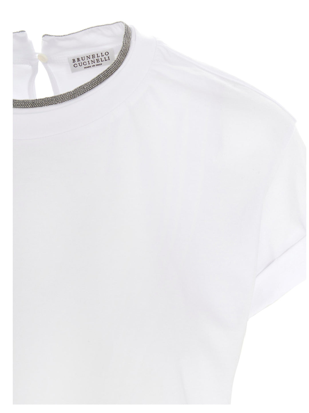Brunello Cucinelli Monile Jersey T shirt - Bianco | 6f0268140bc709cfe715af28006372a54b2ba2bb