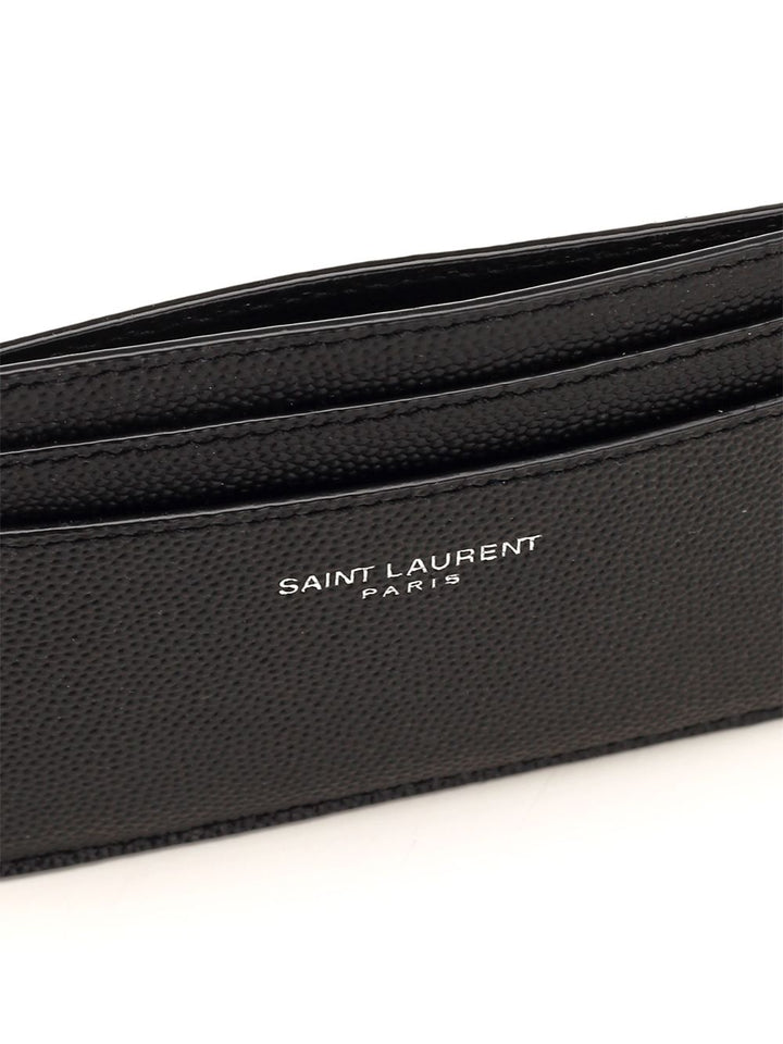 Saint Laurent Black Card Holder With Printed Logo Wallets - Nero | c29416fcbf52fc62e58aed3e852c5aa34e20319e