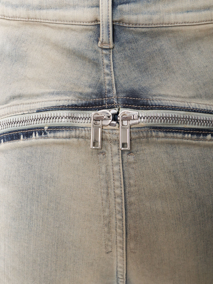 Jeans in cotone stretch con effetto degradé