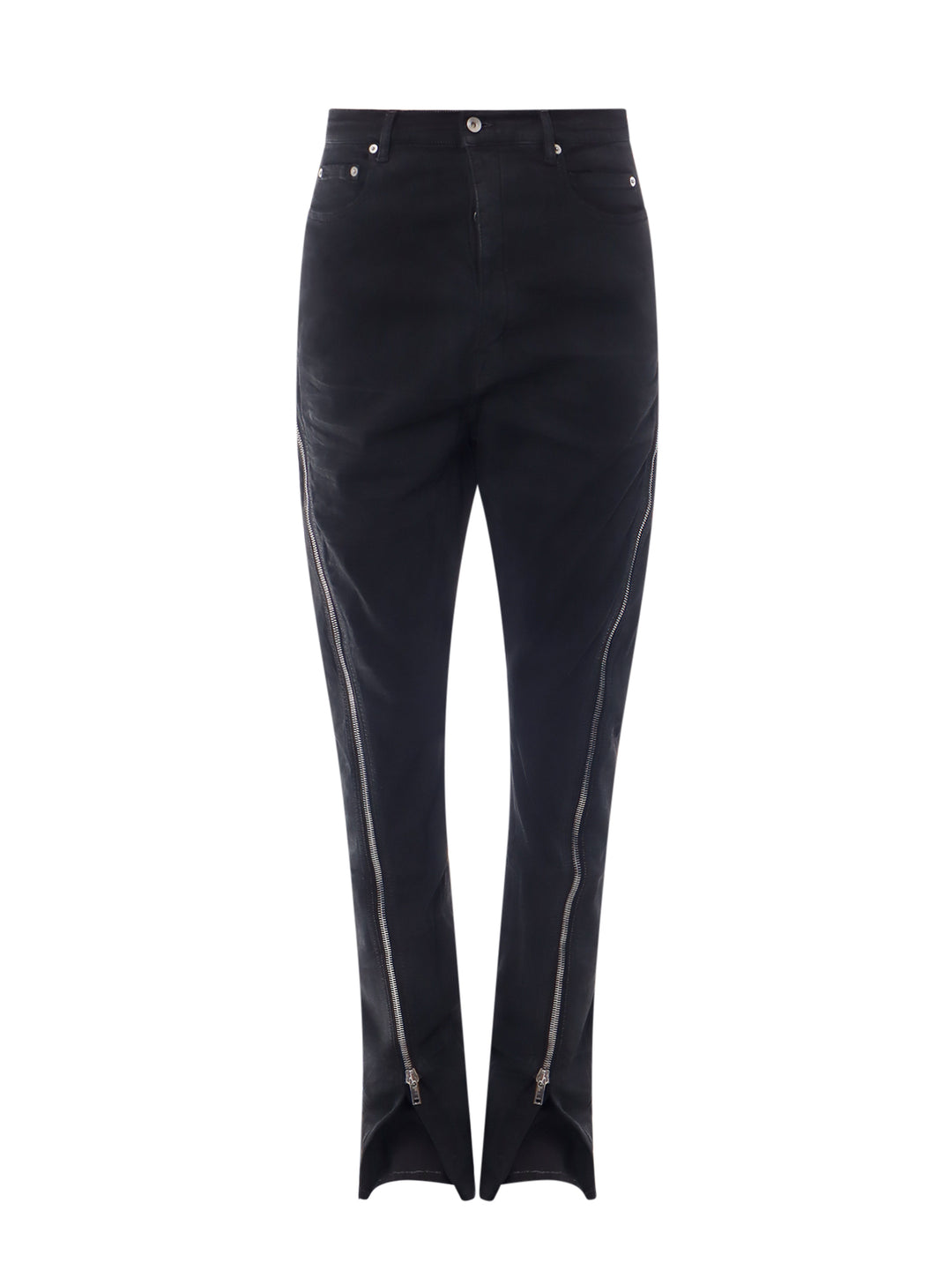 Pantalone in cotone stretch con dettaglio zip