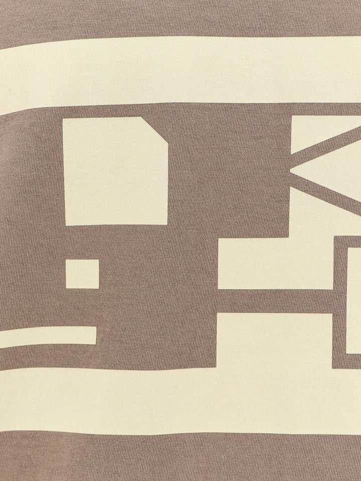 T-shirt in cotone organico con stampa logo frontale