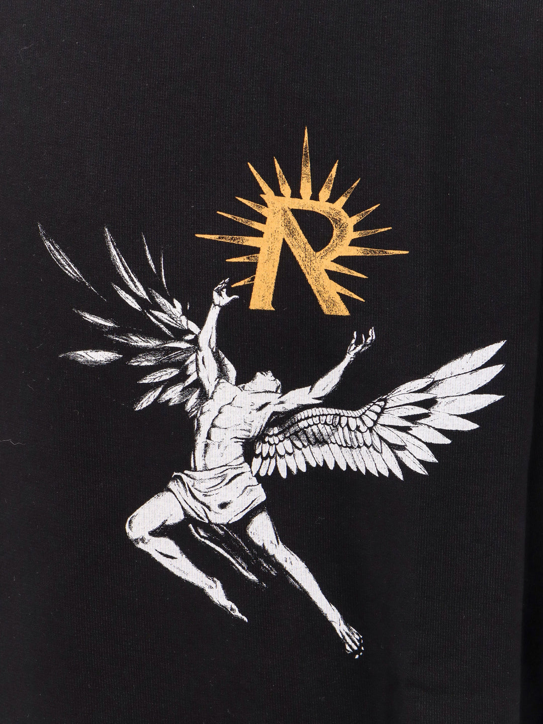 Felpa in cotone con stampa Icarus e logo