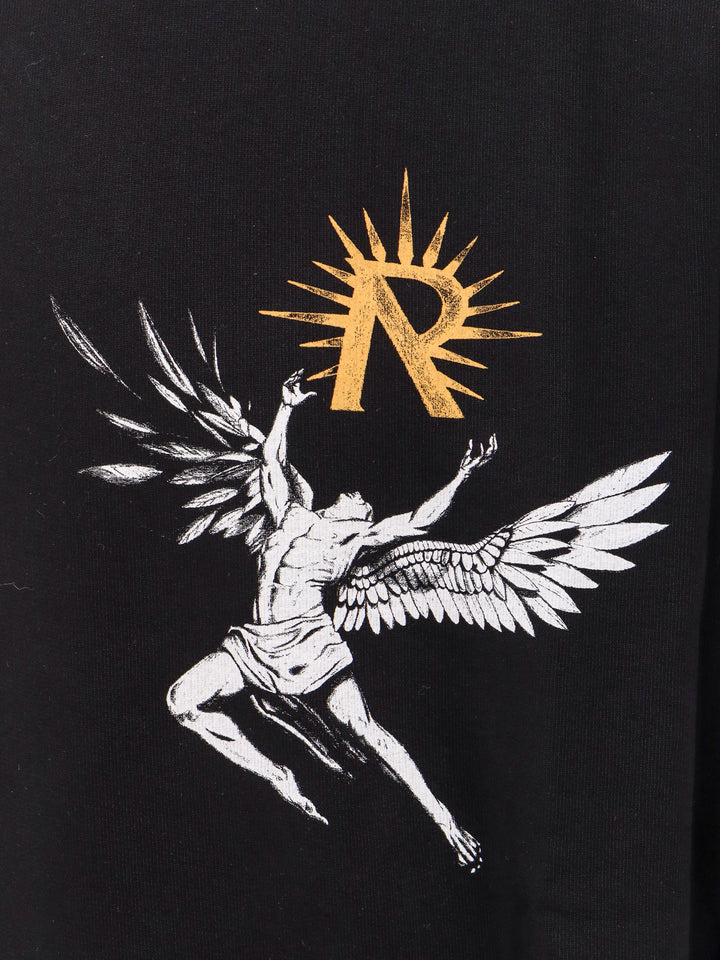 Felpa in cotone con stampa Icarus e logo