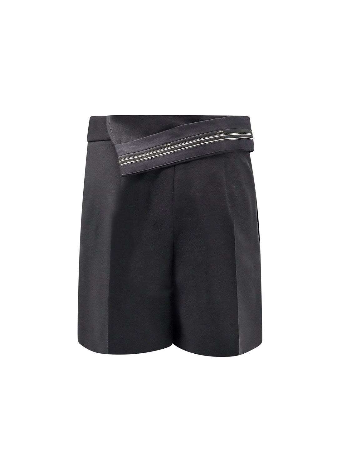 Shorts in lana mohair con dettaglio inside-out in vita con nastro logato Fendi Roma