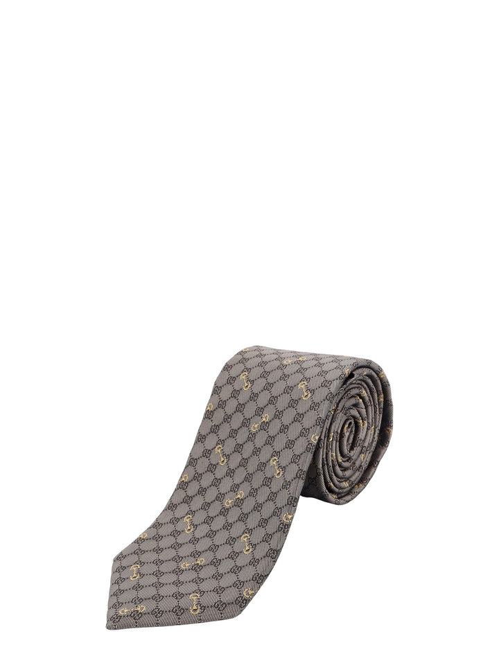 Cravatta in seta con ricamo Morsetto iconico