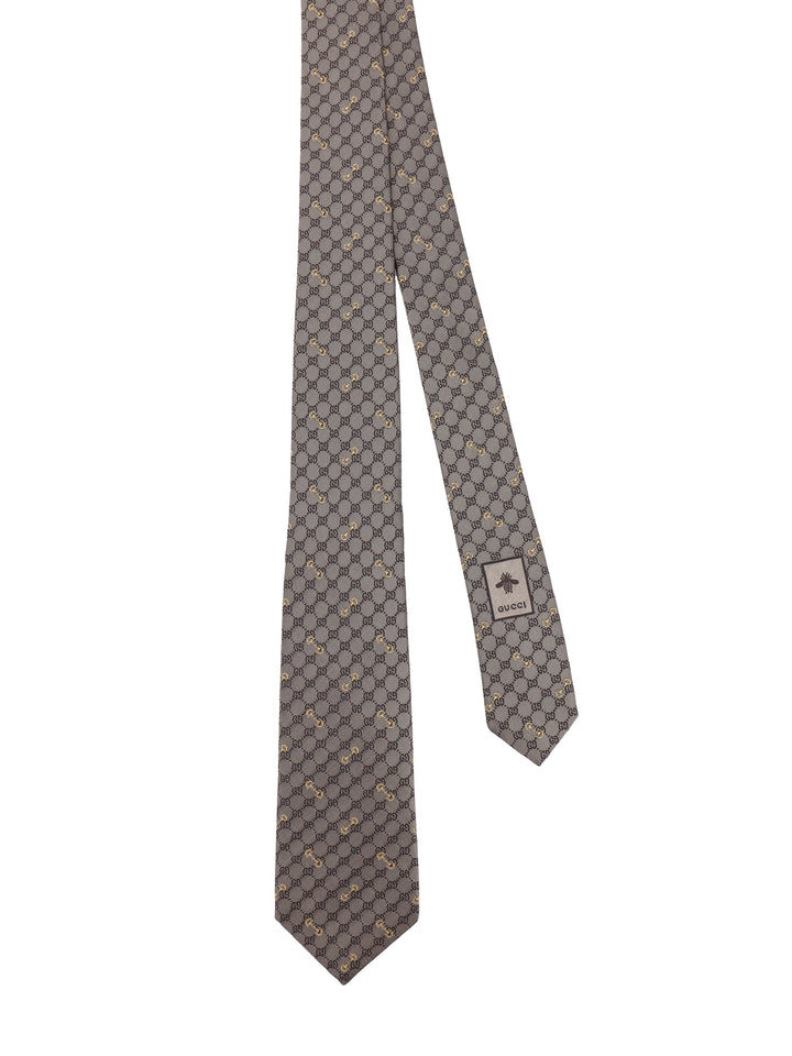 Cravatta in seta con ricamo Morsetto iconico