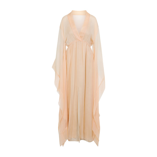 Beige Chiffon Long Dress