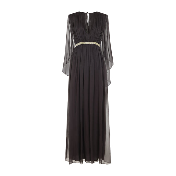 Brown Chiffon Long Dress