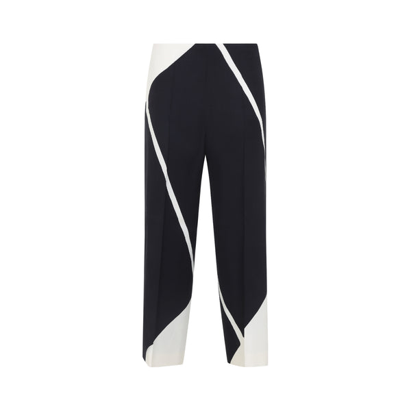 Black Twill Printed Viscose Pants