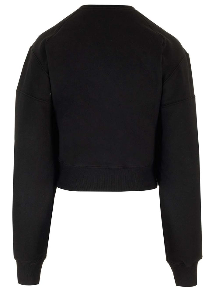 Saint Laurent Cropped Sweatshirt Knitwear - Nero | ad7901abf0ce9d5fb05be3d13fc912c3fedf1771