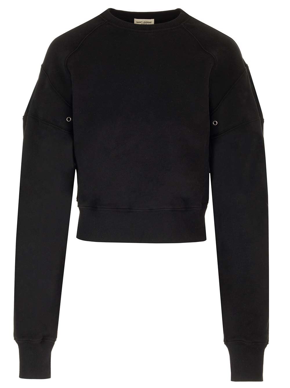 Saint Laurent Cropped Sweatshirt Knitwear - Nero | f36982603403437565229d9902ee3d5fb8ba5556