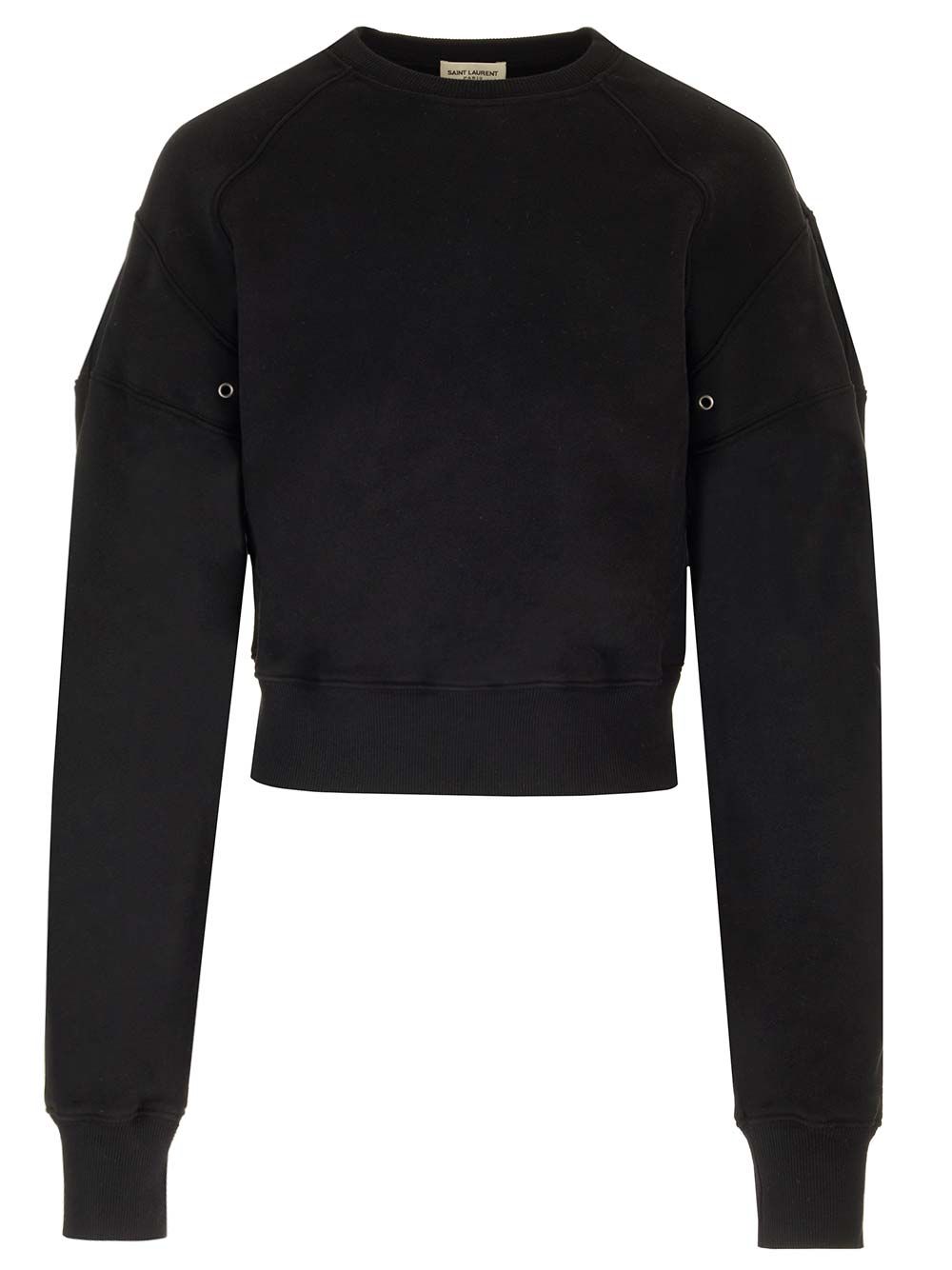 Saint Laurent Cropped Sweatshirt Knitwear - Nero | 6d7540aa7509107a9b400d4920699a447dc97d57