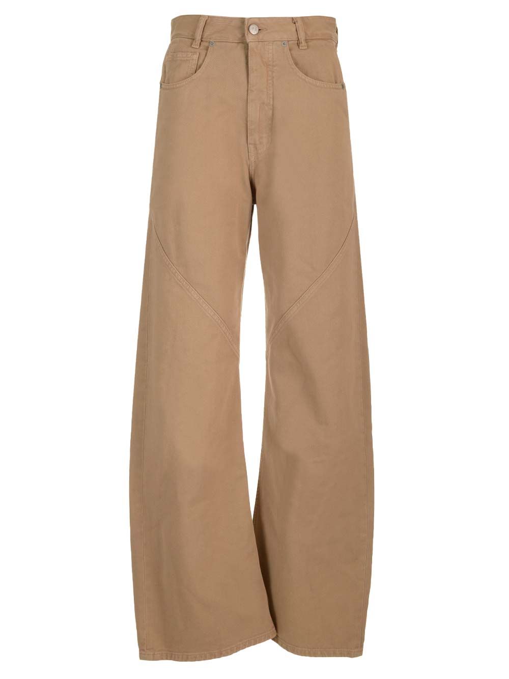 Mm6 Maison Margiela In Cotton Twill Trousers - Beige | 2ce3e76a5a9a67dcd7861ee6e073831acceee33c