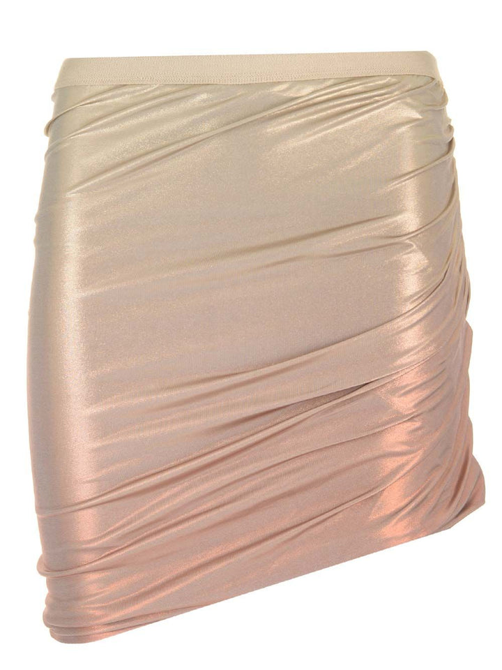 Rick Owens Lilies Metallic Stretch Viscose Miniskirt Gonne - Bianco | 338df961c13a35f799ac118f3298125719f7167c