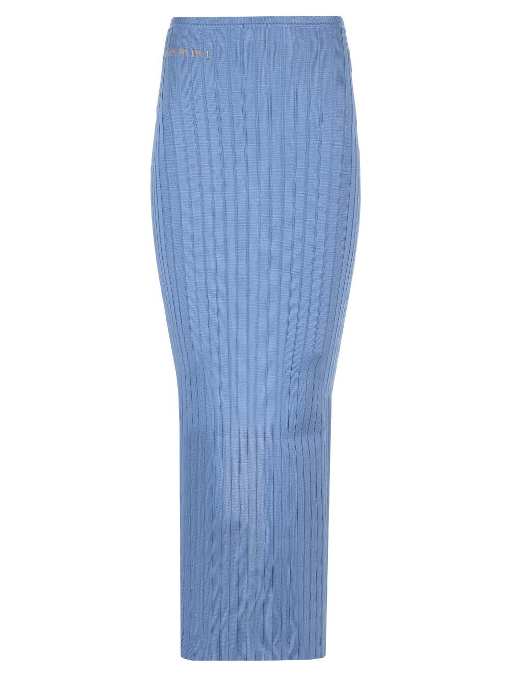 Marni Long Celestial Ribbed Skirt Gonne - Blu | e5f075124c20090f81f950da164d8e71194d52da