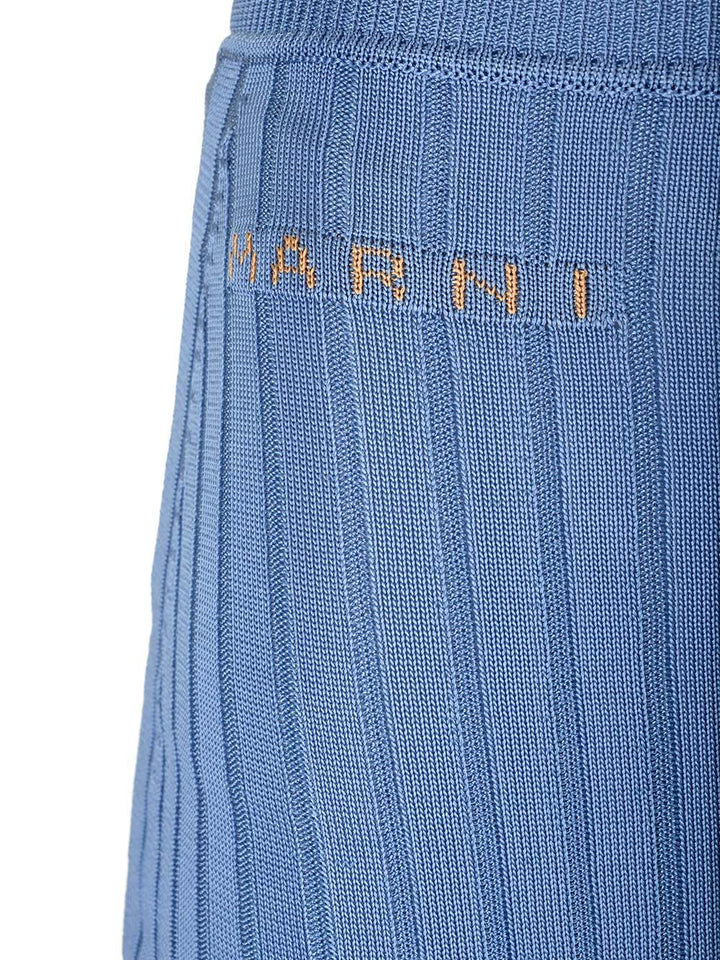 Marni Long Celestial Ribbed Skirt Gonne - Blu | 9689df97cb031761d5c6c9309a2c6b9704f87ee8