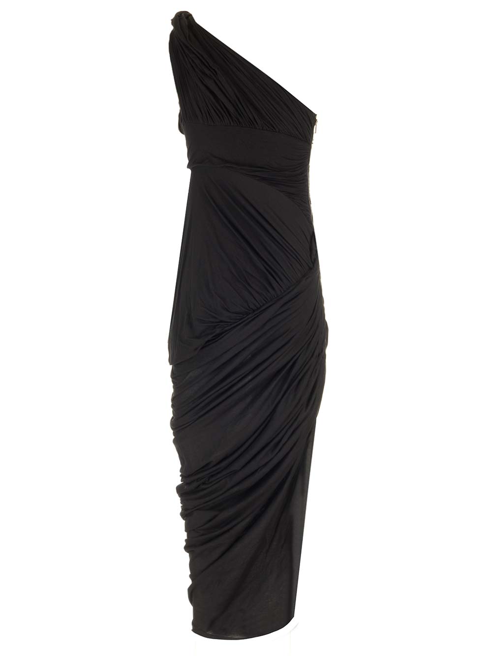 Rick Owens Draped Jersey Midi Dress Abiti - Nero | 52c6421d63f8841a16deed72b46d96bf7cb774e6