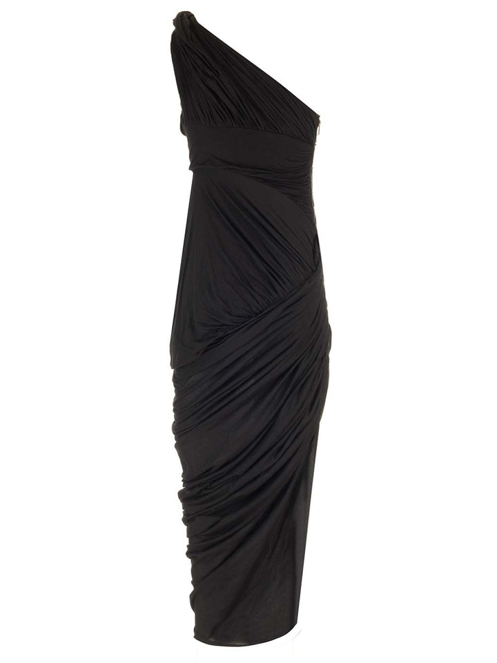 Rick Owens Draped Jersey Midi Dress Abiti - Nero | 52c6421d63f8841a16deed72b46d96bf7cb774e6