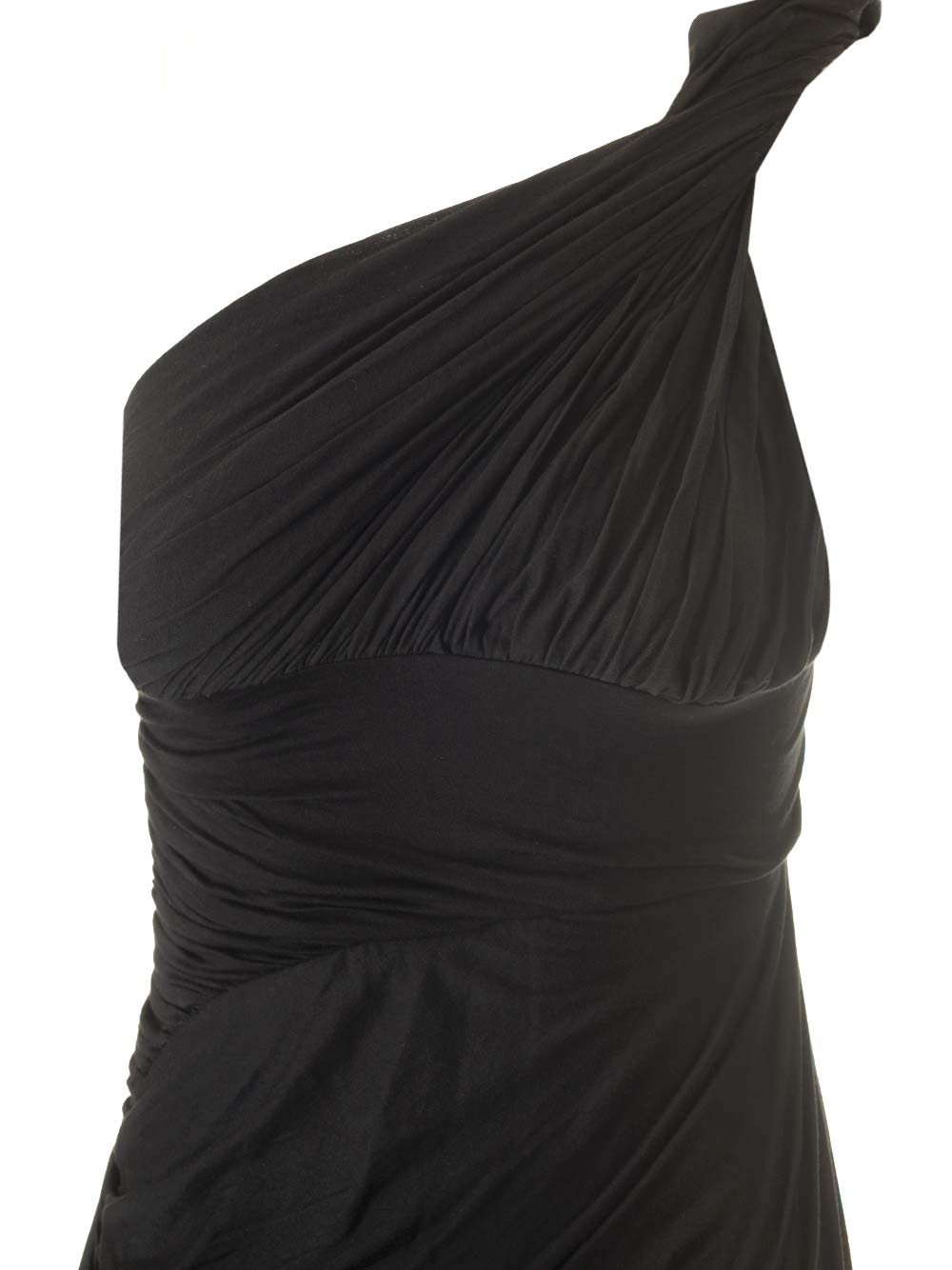 Rick Owens Draped Jersey Midi Dress Abiti - Nero | 109d3620d81a271d654c43ce8313372351f67446