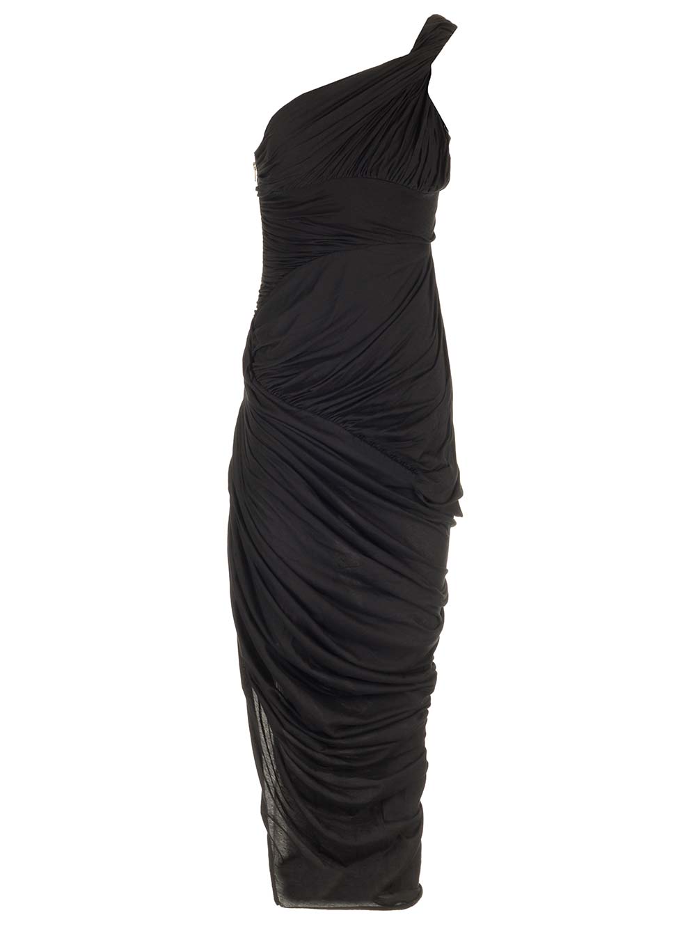 Rick Owens Draped Jersey Midi Dress Abiti - Nero | bab3c86ed273603b611c7c4fc3246494f02590c2