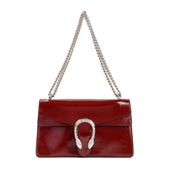 Red Dionysus Leather Shoulder Bag