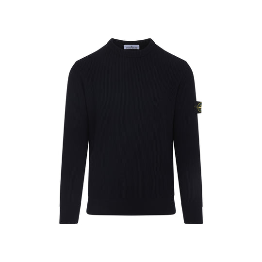 Navy Blue Virgin Wool Pullover