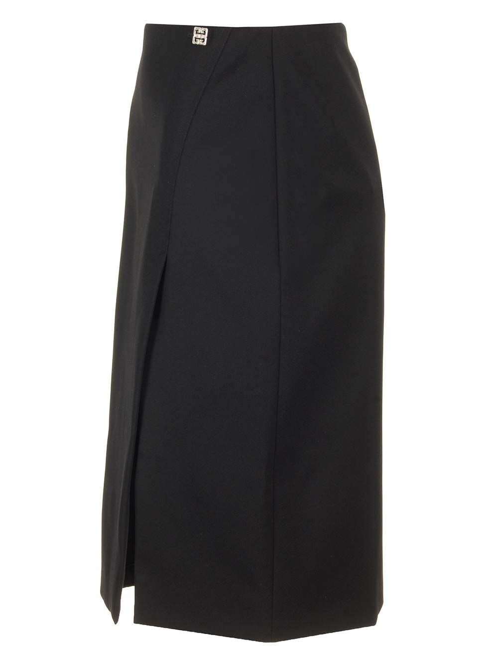 Givenchy Wool Midi Skirt Gonne - Nero | 802aa9f25b4cc04815b6525ddb8881a542e6d5fa