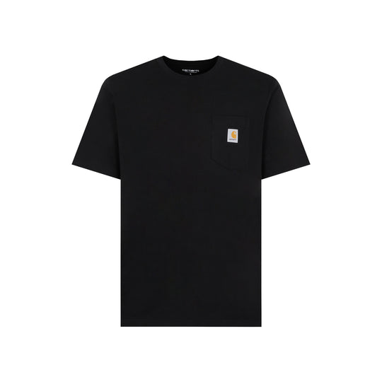 Black Cotton T-Shirt With Pocket
