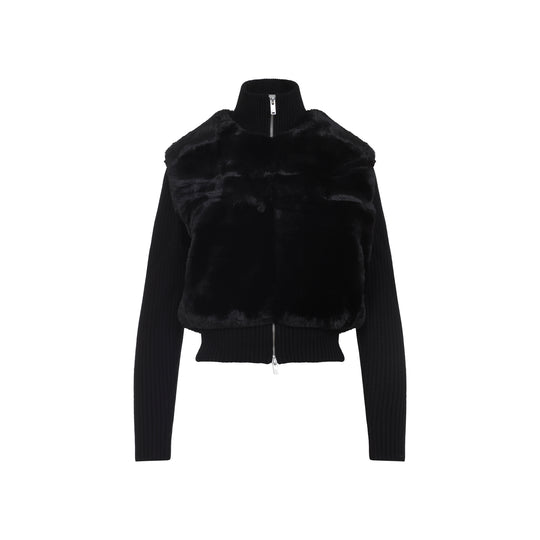 Black Dua Bunny Faux Fur Sweater