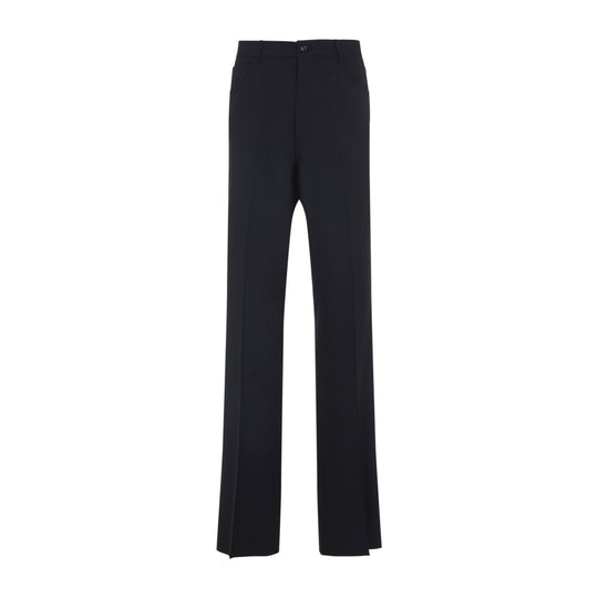 Black Boot Cut Polyester Pants
