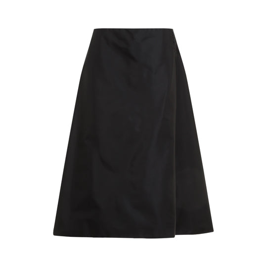 Black Polyamide Midi Skirt