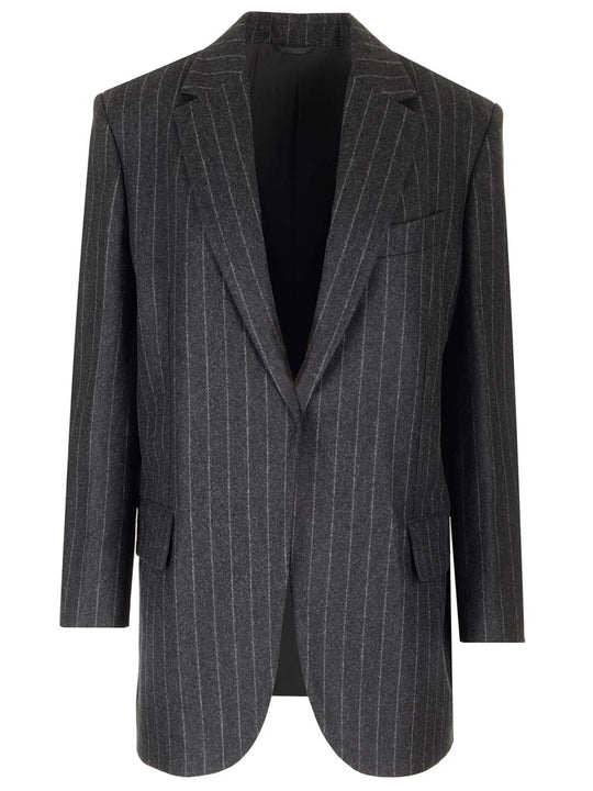 Pinstripe Blazer Giacche Grey