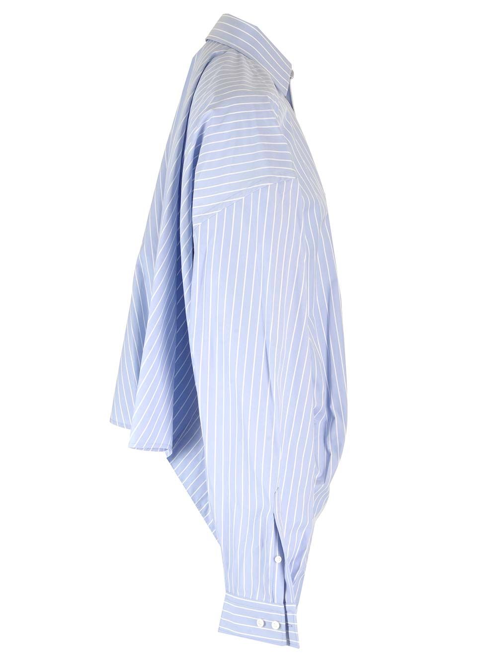 Balenciaga Large Fit Asymmetric Shirt Shirts - Light blue | b108c05ff217fea5b2ce9c548f41f119b6ab9d21