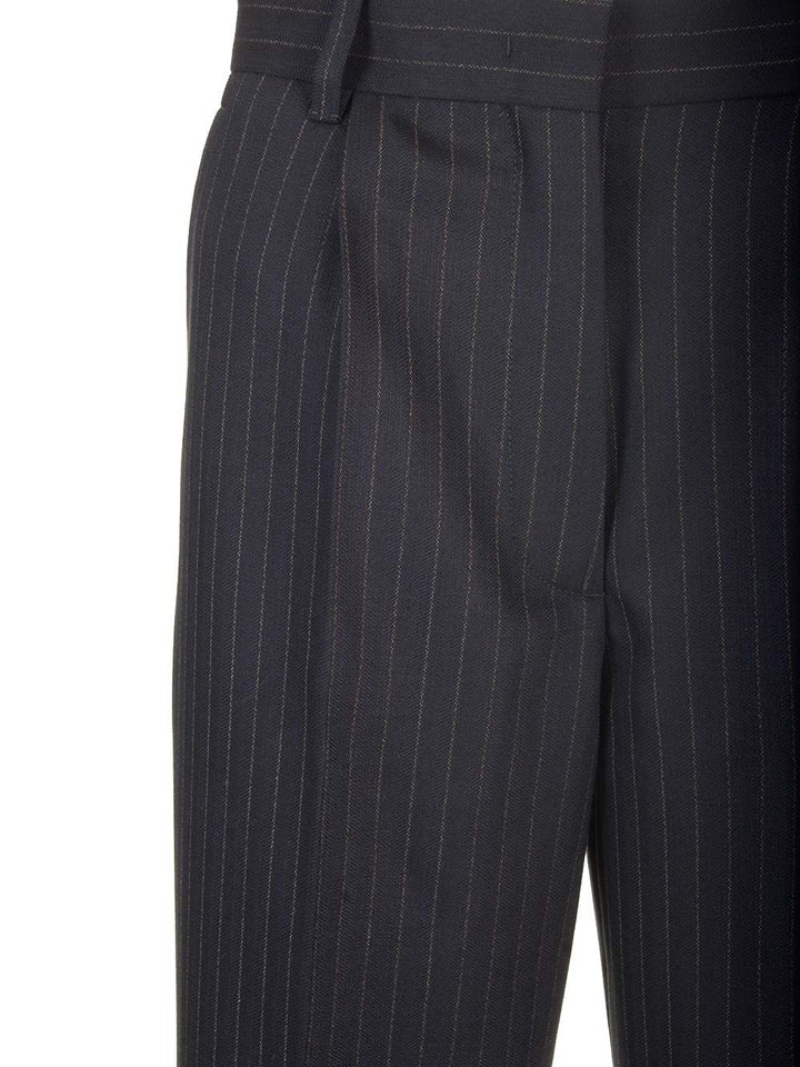 Miu Miu Blue Pinstriped Trousers - Blu | 46bc7412107ab761ac0b2d5b573dd30f4c076cca