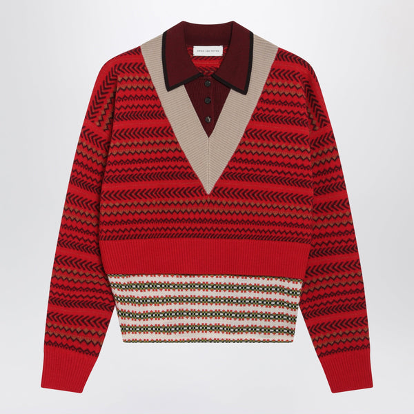 Red Wool And Viscose Sweater