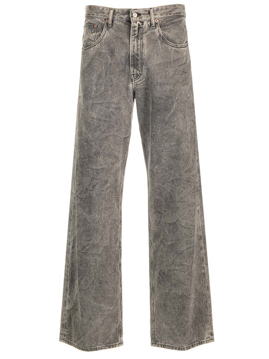 Creased Jeans Trousers Grey