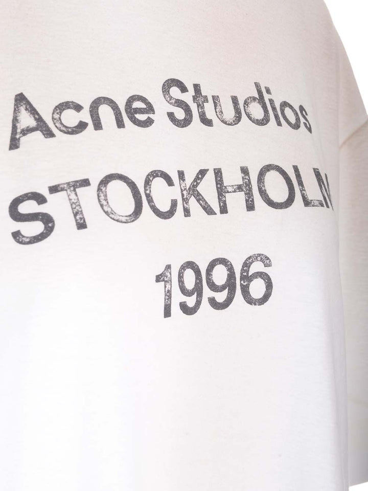 Acne Studios Cotton And Hemp T-Shirt - Bianco | 17598d56b70dd88f38adab8fa378a98cd875a013