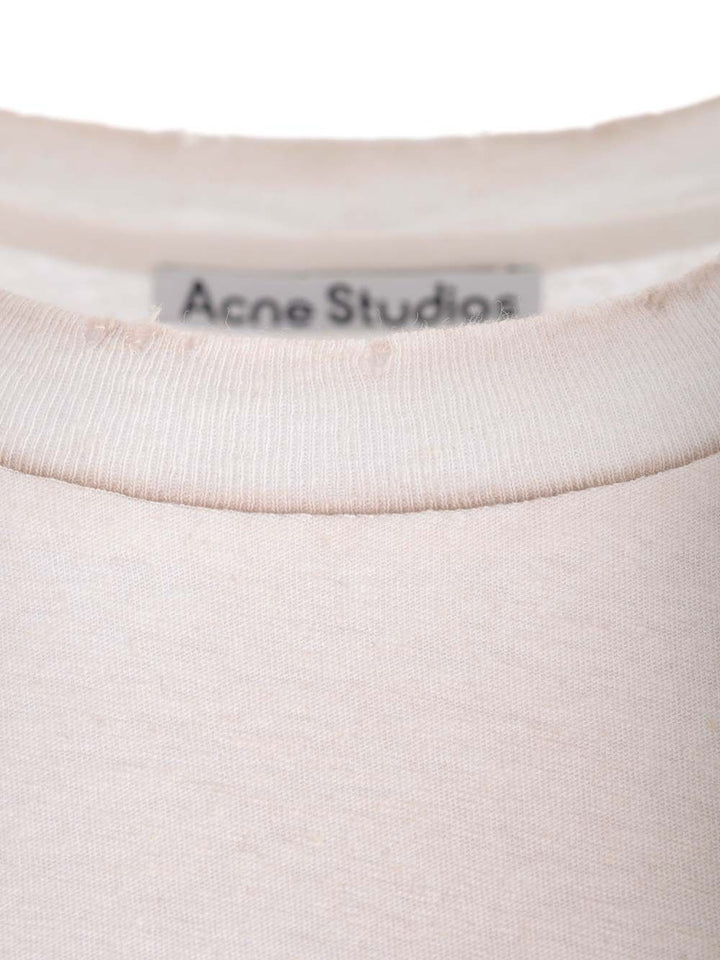 Acne Studios Cotton And Hemp T-Shirt - Bianco | 601ffca8dae11939f29cfb4e3260e30f3d922cc1