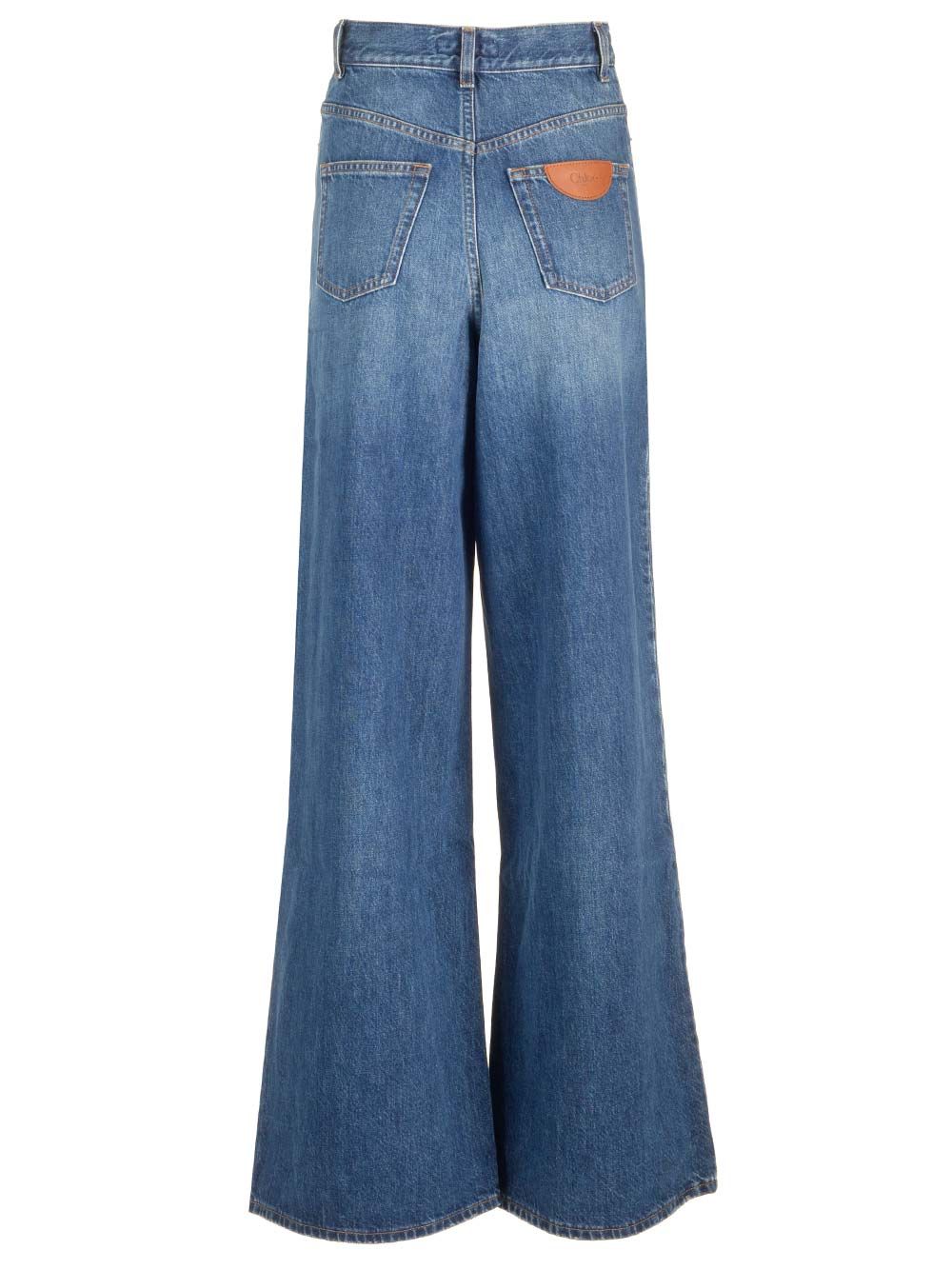 Chloe' Wide Leg Jeans - Blu | 1eb01026503d8358b106aeb7942146b97a2a5b75