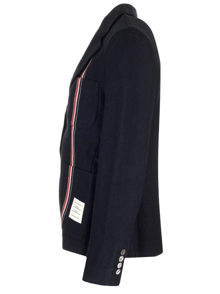 Thom Browne Compact Knit Blazer Giacche - Blu | 34c06ac80be7140ad77f0be98f204eb5a32b9406