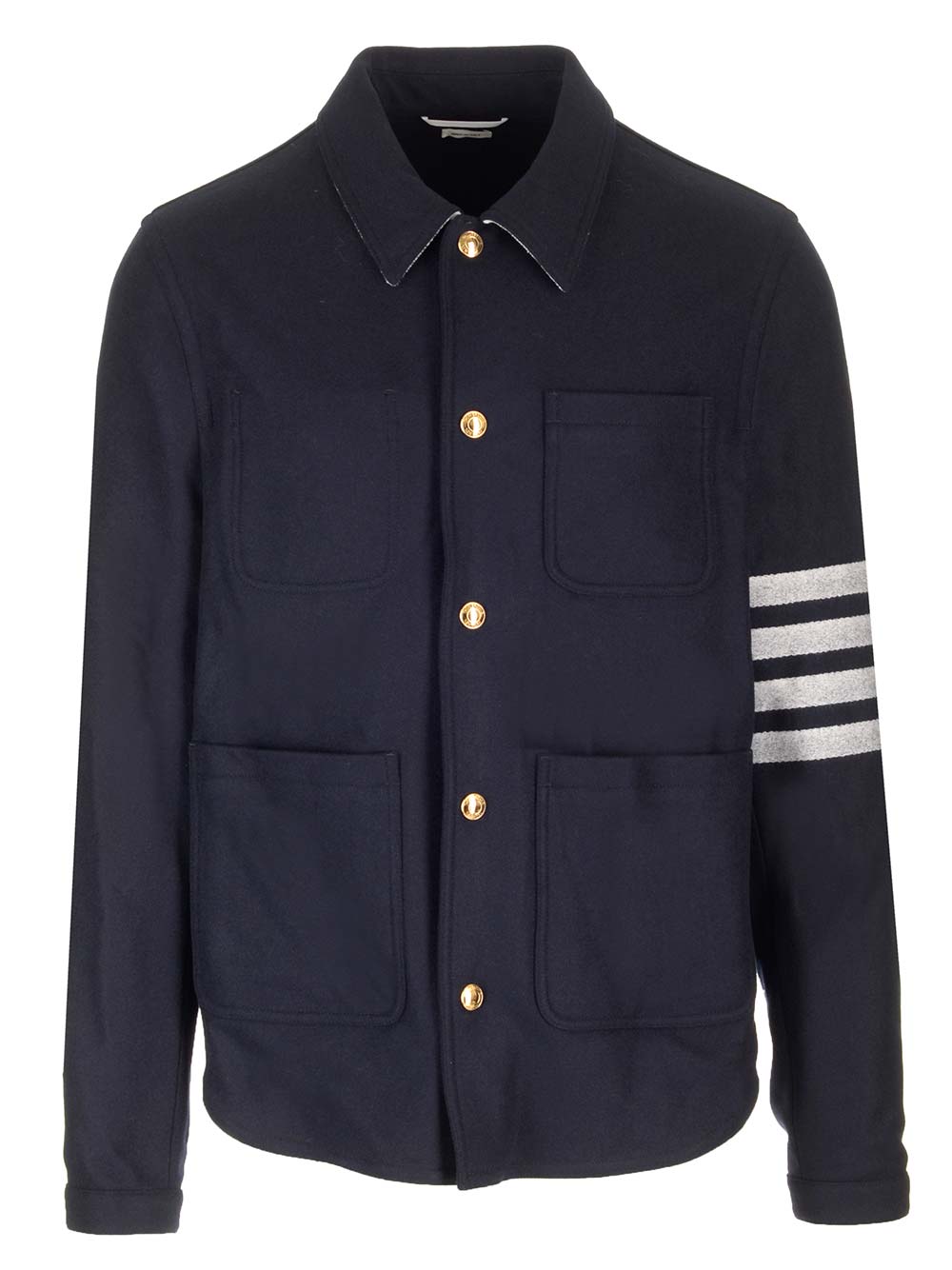 Thom Browne Wool Cashmere 4-Bar Utility Jacket Giacche - Blu | 7bdbb873cbd25e2a929edbdcd6687d1ad5867bdf