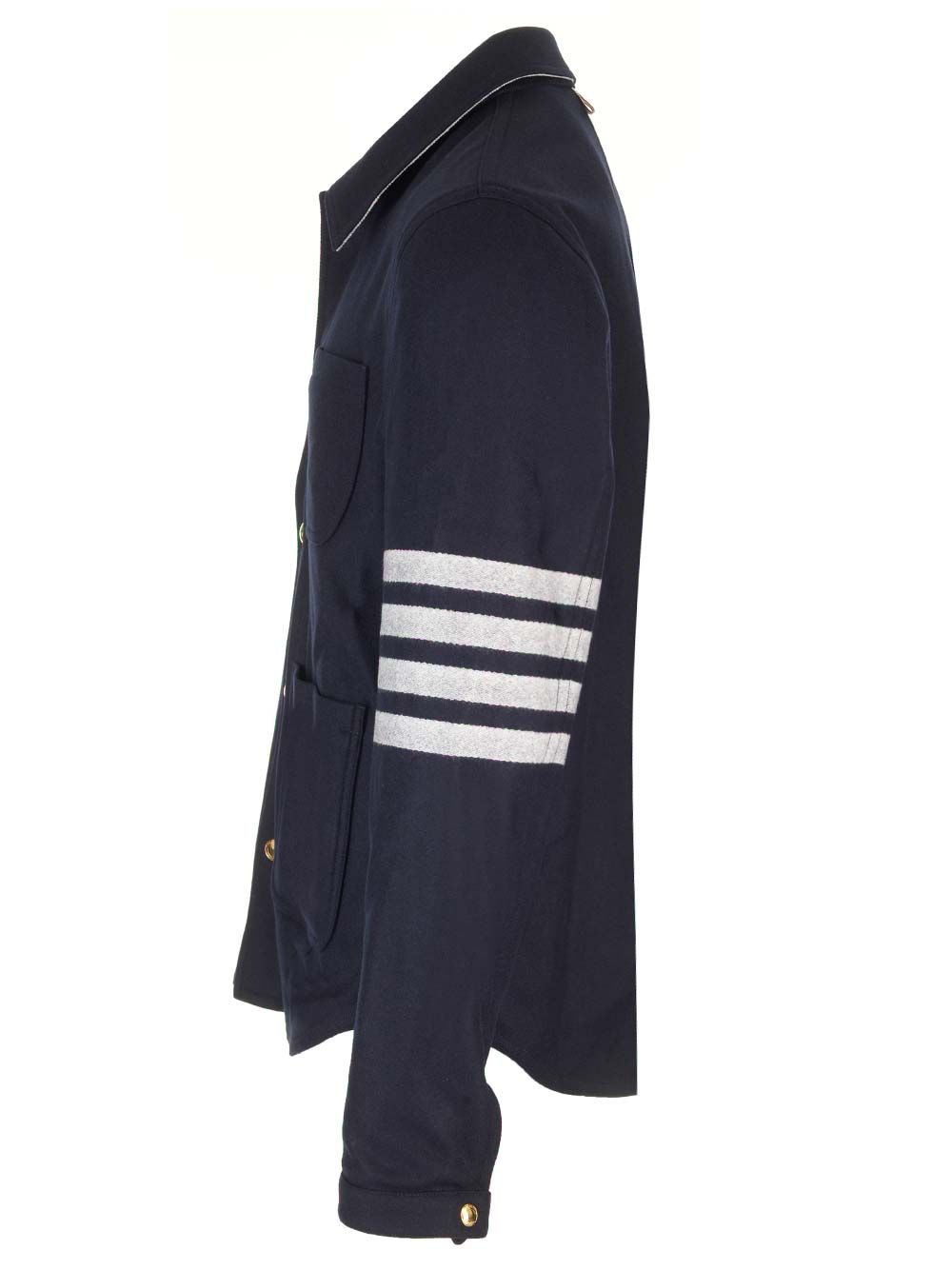 Thom Browne Wool Cashmere 4-Bar Utility Jacket Giacche - Blu | 361ec214ce0adbd37d74009bcb1e8834d6775dc8