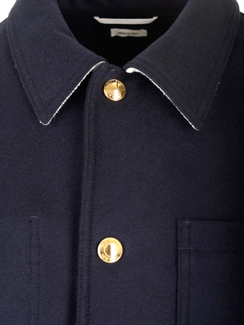 Thom Browne Wool Cashmere 4-Bar Utility Jacket Giacche - Blu | 750ee79361688a1d381f7564346d02195589e65d