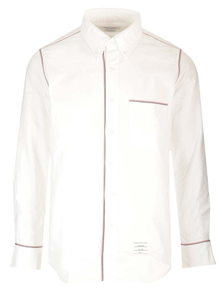 Thom Browne Oxford Framing Shirt Shirts - Bianco | 03ecbcbcb1b6b60e1cfbd4f37641f97636c42e23