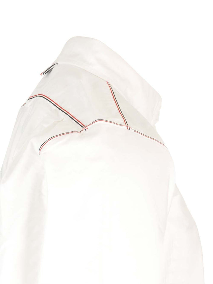 Thom Browne Oxford Framing Shirt Shirts - Bianco | 624cdb7b9a6ed0826cc5b32ffcdd080577167a3e
